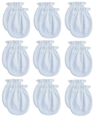 Picture of RATIVE Newborn Baby Cotton Gloves No Scratch Mittens For 0-6 Months Boys Girls (Newborn 0-6 Months,9-pairs/white)