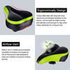Picture of TONBUX Most Comfortable Bicycle Seat, Bike Seat Replacement with Dual Shock Absorbing Ball Wide Bike Seat Memory Foam Bicycle Gel Seat with Mounting Wrench (Black/Green with Reflective Sticker)