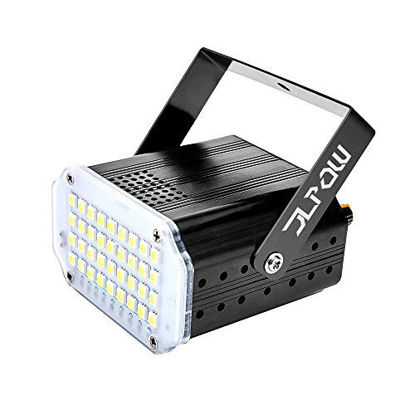 Picture of JLPOW Halloween White Strobe Light,Super Bright 36 Leds Flash Stage Lighting,Sound Activated and Speed Control Mini Strobe Lights,Best for DJ Party Club Disco KTV Bar Xmas Show (No Remote)