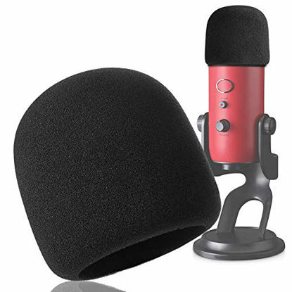 Picture of Foam Microphone Windscreen - YOUSHARES Mic Cover Pop Filter for Blue Yeti, Yeti Pro Condenser Microphones (Black)