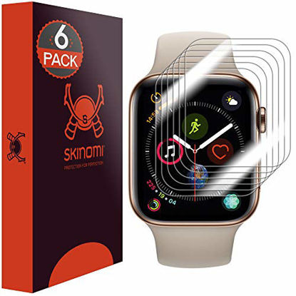 Picture of Skinomi TechSkin [6-Pack] (Slim Design) Clear Screen Protector for Apple Watch Series 4 (44mm) Anti-Bubble HD TPU Film