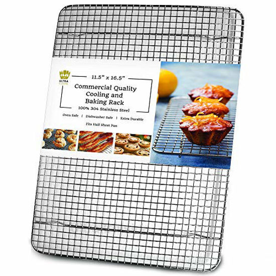 Kitchen Stainless Steel Heavy Duty Metal Wire Cooling, Cooking, Baking Rack for Baking Sheet, Oven Safe Up to 575f, Dishwasher Safe Rust Free | 30 x