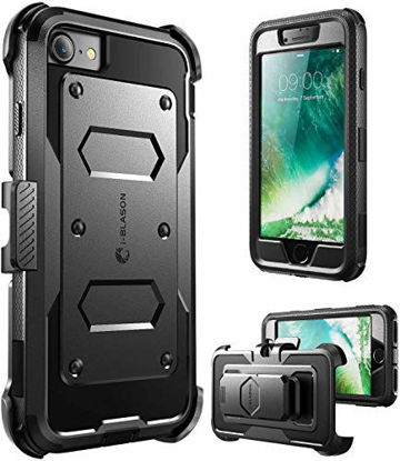 Picture of i-Blason Armorbox Case Designed for iPhone SE2 2020 /iPhone 7/iPhone 8, Built in [Screen Protector] Full-Body Rugged Holster Case for iPhone SE 2nd generation, Black