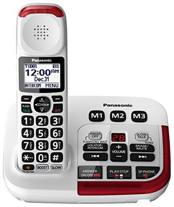 Picture of Panasonic Amplified Cordless Phone KX-TGM420W with Enhanced Noise Reduction and Digital Answering Machine - 1 Handset (White)
