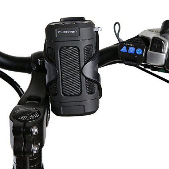 Picture of Portable Bluetooth 4.0 Speaker by CLEARON - Wireless Waterproof Speaker with Bike Mount & Remote - Premium Sound Quality & Loud 8W Mini Speaker - 15 Hours of Playtime & 100 ft Range (Black)