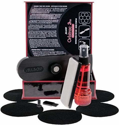 Picture of Allsop Orbitrac 3 Pro Vinyl Record Cleaning System, 2X Cleaning Cartridges, Protective Non-Skid Pad, Cleaner Fluid, Reviving Brush, and Storage Case (31735)