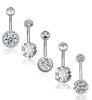 Picture of REVOLIA 5Pcs 14G Stainless Steel Belly Button Rings for Women Girls Navel Rings CZ Body Piercing S
