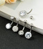 Picture of REVOLIA 5Pcs 14G Stainless Steel Belly Button Rings for Women Girls Navel Rings CZ Body Piercing S