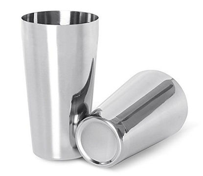 Picture of LANZON Boston Cocktail Shaker: 2-Piece All Stainless Steel Boston Shaker Tins, 18oz Weighted & 26oz Unweighted Boston Cocktail Shaker Bar Set for Professional Bartenders and Home Cocktail Lovers