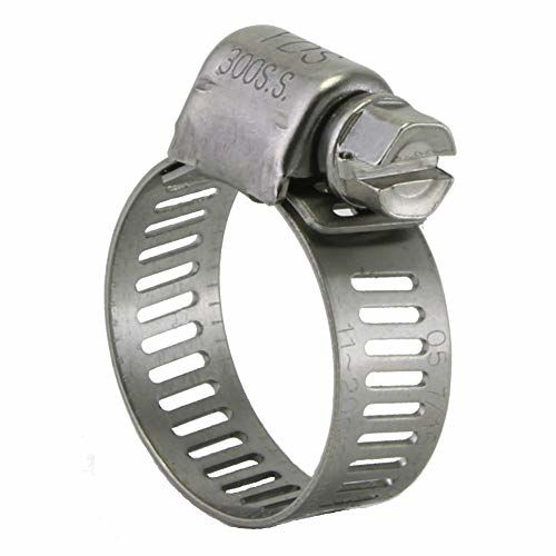 GetUSCart YDS All 300 Grade Stainless Steel Mini Hose Clamp, WormDrive, SAE Size 5, 7/16" to 3