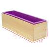 Picture of Ogrmar Flexible Rectangular Soap Silicone Mold with Wood Box DIY Tool for Soap Cake Making 42oz (Purple-2PCS)