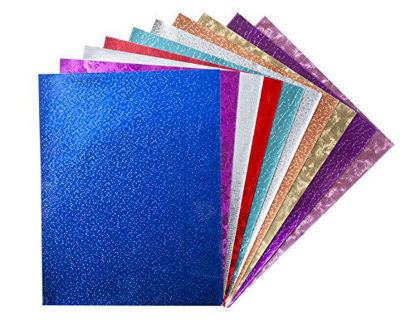 Picture of Hygloss Products Embossed Metallic Foil Paper Sheets - Assorted Colors And Designs - 8.5 x 10 Inch, 30 Pack