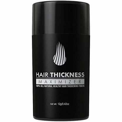 Picture of Hair Thickness Maximizer 2.0 - Safer Than Keratin Hair Building Fibers with 2nd Gen All Natural Plant Based Hair Loss Concealing Fillers for Instant Thickening of Thinning or Balding Hair (Grey)