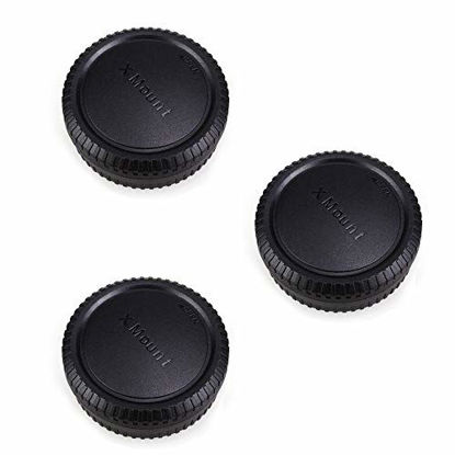Picture of Rear Lens Cap & Body Cap Cover for Fuji Fujifilm X-T30 X-T20 X-T10 X-T4 X-T3 X-PRO3 X-PRO1 X-PRO2 X-S10 X-A10 X-A7 X-A X-A3 X-A2 X-A1 X-H1 X-E3-3 Pack