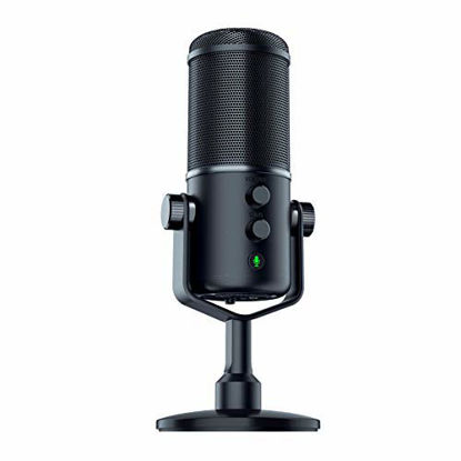 Picture of Razer Seiren Elite USB Streaming Microphone: Professional Grade High-Pass Filter - Built-In Shock Mount - Supercardiod Pick-Up Pattern - Anodized Aluminum - Classic Black