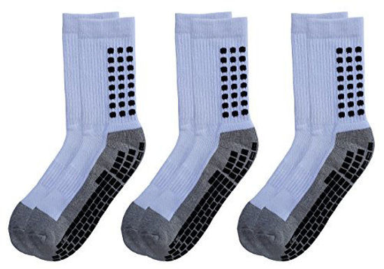 Picture of RATIVE Anti Slip Non Skid Slipper Hospital Socks with grips for Adults Men Women (Large, 3 pairs-white)