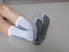 Picture of RATIVE Anti Slip Non Skid Slipper Hospital Socks with grips for Adults Men Women (Large, 3 pairs-white)