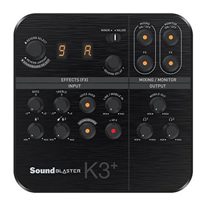 Picture of Creative Sound Blaster K3+ USB Powered 2 Channel Digital Mixer AMP/DAC/, Digital Effects XLR Inputs with Phantom Power / TRS / Z Line Inputs