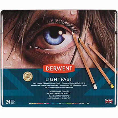 Picture of Derwent Lightfast Colored Pencils, for Artist, Drawing, Professional, 24 Pack (2302720), Multicolor