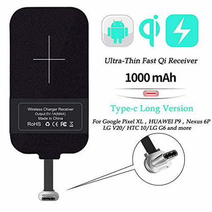 Picture of Nillkin Qi Receiver USB C, Thin Wireless Charging Receiver, Type C Wireless Charger Receiver for Galaxy Note 8 Pro/A50/A70/A10s/Xiaomi Note 8/Huawei P30 and Other Type-C Android Phones(Long Version)