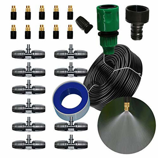 Picture of bangder Leak Proof Brass Misting Cooling System- Misters for Patio, Gazebos, Backyard Cooling, Pool and Play Areas(33ft tubing)