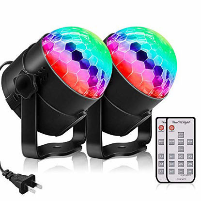 Picture of YouOKLight Sound Activated Party Lights with Remote Control Dj Lighting,RGB Disco Ball Light, Strobe Lamp 7 Modes Stage Par Light for Home Room Dance Parties Bar Karaoke Xmas Wedding Show Club, 2 Pack