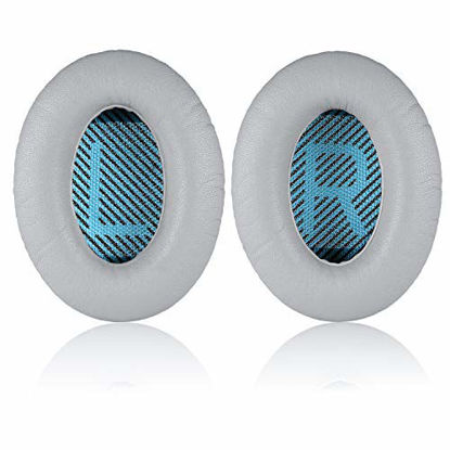 Picture of JECOBB Replacement Ear Pads Kit Ear Cushions for Bose QuietComfort 2, Quiet Comfort 15, QuietComfort 25, QC 35, Ae2, Ae2i, Ae2w, Sound True, Sound Link (Around-Ear Only) Headphones (Silver Gray)