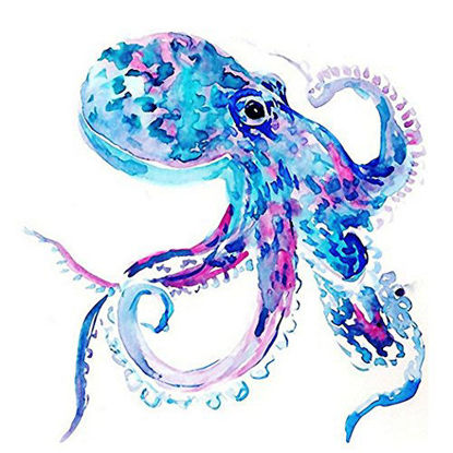 Picture of DIY 5D Diamond Painting by Number Kits, Crystal Rhinestone Diamond Embroidery Paintings Pictures Arts Craft for Home Wall Decor, Full Drill Colourful Octopus Oil Painting (LX-210ZYU-11.8x11.8in)