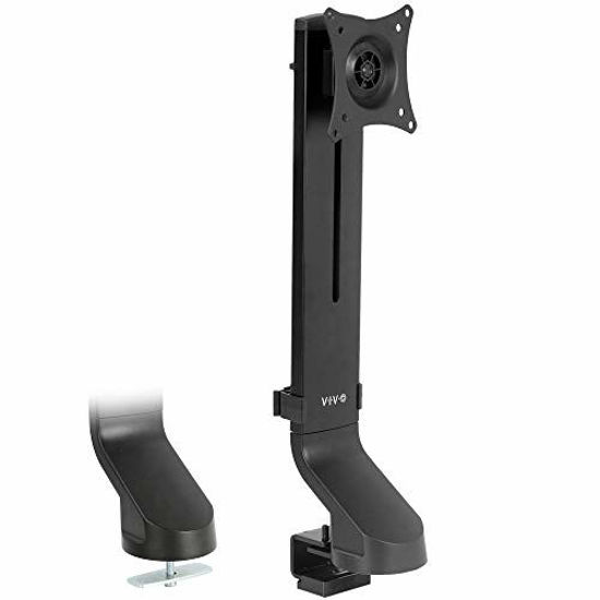 Picture of VIVO Black Adjustable Single Monitor Mount for Sit-Stand Workstation, Desk Converter, Monitor Arm Fits 1 Screen up to 32 inches STAND-V001U