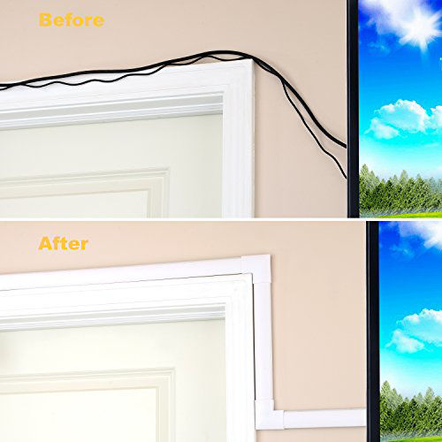 GetUSCart Cord Concealer System Covers Cables, Cords, or Wires Cable Cover Management Raceway