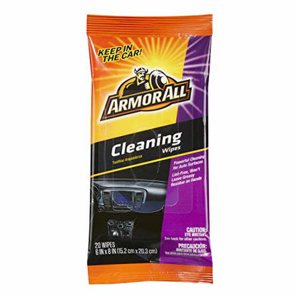 Picture of Armor All Car Interior Cleaner Wipes for Dirt & Dust - for Cars & Truck & Motorcycle, 20 Count, 18242W, Cleaning