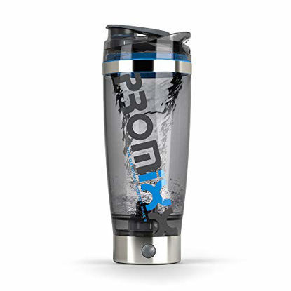 Picture of PROMiXX iX-R Electric Shaker Bottle, Powerful Mixer for Smooth Shakes & Supplements. 20oz Tumbler is BPA Free, Odor & Stain Resistant and Includes Built-in Supplement Storage. (Blue)