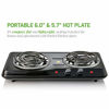 Picture of Ovente 5.7 & 6 Inch Double Hot Plate Electric Coil Stove, Portable 1700 Watt Cooktop Countertop Kitchen Burner with Adjustable Temperature Control & Stainless Steel Base Easy to Clean, Black BGC102B