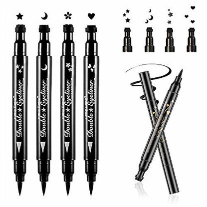 Picture of Pinkiou Eyeliner Pencil Pen with Eye Makeup Stamp Waterproof Double Sided Long Lasting Seal Eye liner for Women Girls (4in1)