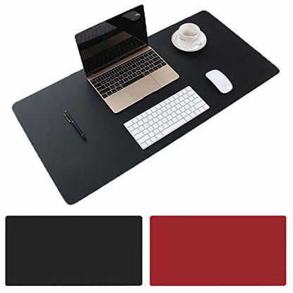 Picture of Aisakoc Large Desk Pad, 31.5" x 15.75" Non-Slip PU Leather Desk Mouse Pad Waterproof Desk Pad Protector, Dual-Side Use Desk Writing Mat for Office Home