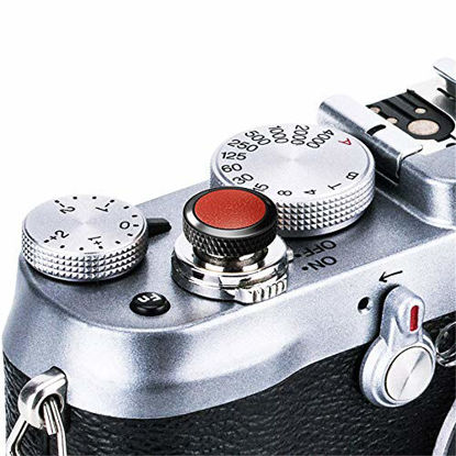 Picture of JJC Soft Camera Shutter Release Button Cap for Fuji Fujifilm X-T4 X-T3 X-T2 X-T30 X-T20 X-T10 XPro3 XPro2 XPro1 X100V X100F X100T X100S X-E3 X-E2S for Sony RX10 IV III II RX1RII RX1R RX1 / Black+Brown