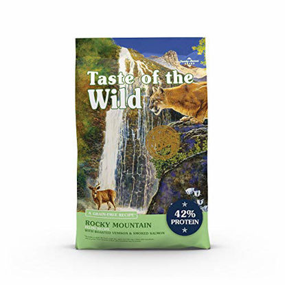 Picture of Taste of the Wild Rocky Mountain Grain-Free Recipe with Roasted Venison and Smoked Salmon Dry Cat Food for All Life Stages, Made with High Protein, Superfoods and Guaranteed Nutrients 14lb