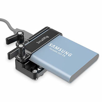 Picture of SMALLRIG Mount Bracket SSD Holder for Samsung T5 SSD with 1/4-20 Threads, Compatible with SMALLRIG Cage for BMPCC 4K & 6K and Z CAM (New Version) - 2245B