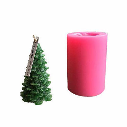 Picture of DGQ Silicone Christmas Pine Tree Candle Molds DIY Baking Molds Soap Molds Candle Making Supplies Ideal Moulds for Christmas Party