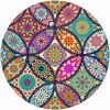 Picture of BOSOBO Mouse Pad, Round Mandala Mouse Mat, Cute Mouse Pad with Design, Non-Slip Rubber Base Mousepad with Stitched Edge, Waterproof Office Mouse Pad, Small Size 7.9 x 7.9 x 0.1 Inch, Mandala Colour