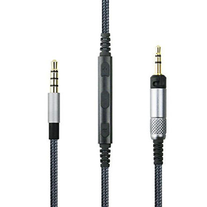 Picture of NewFantasia Cable Compatible with Sennheiser HD598, HD598 SE, HD518, HD598 Cs, HD598 SR, HD599, HD569, HD579 Headphone, Remote Volume Mic Compatible with iPhone iPod ipad Apple Devices 4.3FT