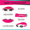 Picture of Baby Sunglasses 0-6, 6-12 month - Age 3 Years | Infant, Toddler Girl & Boy Sun Glasses with Adjustable Strap, Baby Beach Gear | UV 400 Protection | Soft Rubber Frame Sunshades with Case (white)