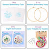 Picture of 2 Pack Embroidery Starter Kit with Pattern, Kissbuty Full Range of Stamped Embroidery Kit Including Embroidery Cloth with Pattern, Bamboo Embroidery Hoop, Color Threads and Tools Kit(Plant and Floral)