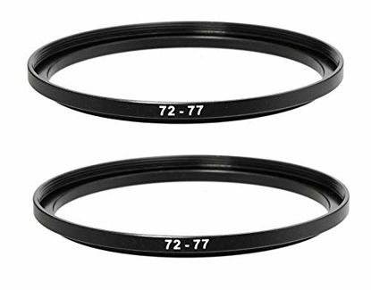 Picture of (2 Packs) 72-77MM Step-Up Ring Adapter, 72mm to 77mm Step Up Filter Ring, 72mm Male 77mm Female Stepping Up Ring for DSLR Camera Lens and ND UV CPL Infrared Filters
