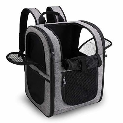 Picture of apollo walker Pet Carrier Backpack for Large/Small Cats and Dogs, Puppies, Safety Features and Cushion Back Support | for Travel, Hiking, Outdoor Use (Gray)