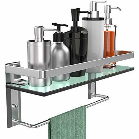 GetUSCart GeekDigg Bathroom Shelf, Tempered Glass Floating Shelves