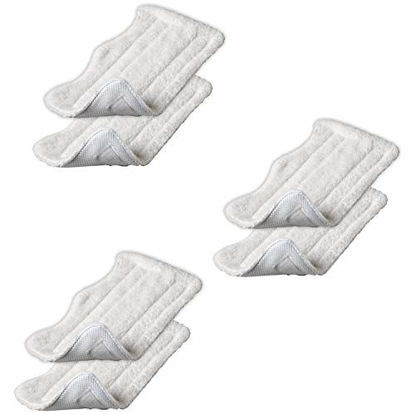 Picture of eoocvt 6pcs Microfiber Replacement Cleaning Steam Mop Pads for Shark Steam Mop S3101 S3202 S3250 S3251 Spray Mops Pad