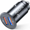 Picture of AINOPE USB Car Charger, [Dual QC3.0 Port] 36W/6A [All Metal] Fast Car Charger Adapter Mini Cigarette Lighter Usb Charger Quick Charge Compatible with iPhone 11 pro/11/ x/8, Note 9/Galaxy S10/S9