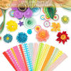 Picture of 252 Pieces Paper Quilling Flower Quilling Art Strips DIY Flowers Petal Quilling Paper Strips Colorful Paper Quilling Patterns Tool for Handmade Art Crafts, 14 Types, 9 Colors