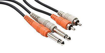 Picture of Hosa CPR-202 Dual 1/4" TS to Dual RCA Stereo Interconnect Cable, 2 Meters